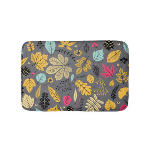 Autumn Leaves: Seamless Dark Pattern Bath Mat