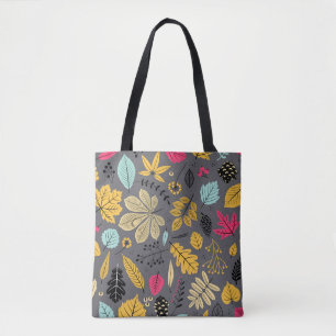 Autumn Leaves: Seamless Dark Pattern Tote Bag