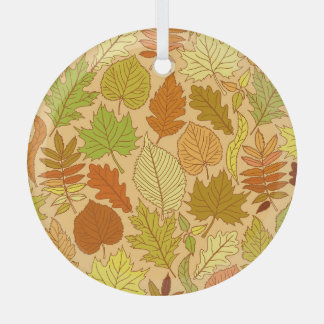 Autumn leaves: seamless fabric print glass tree decoration