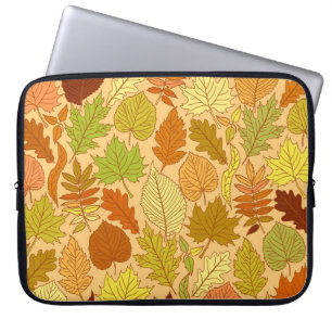 Autumn leaves: seamless fabric print laptop sleeve