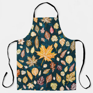 Autumn leaves seamless pattern background vintage apron