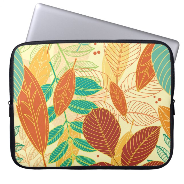Autumn Leaves Seamless Pattern Laptop Sleeve (Front)