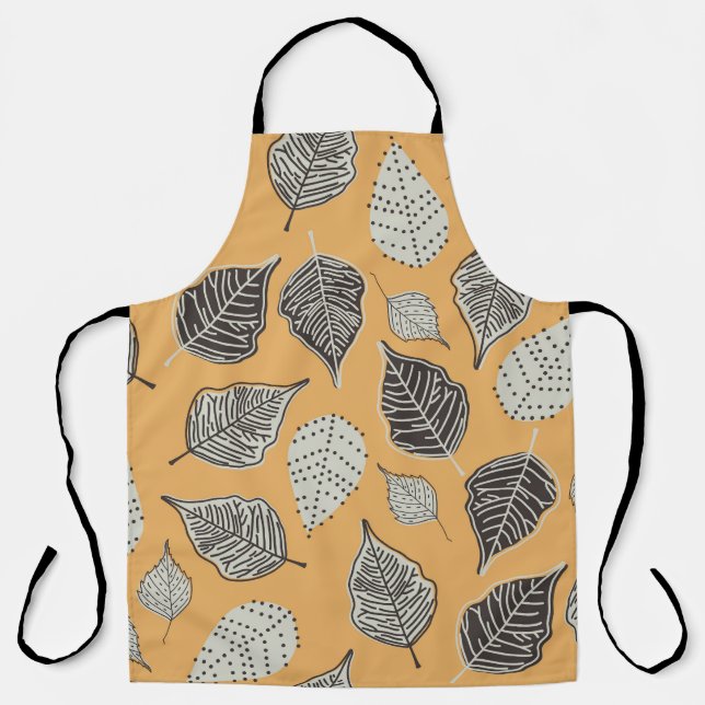 Autumn leaves, seamless vintage pattern. apron (Front)