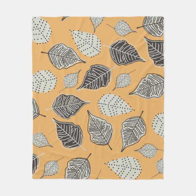 Autumn leaves, seamless vintage pattern. fleece blanket (Front)