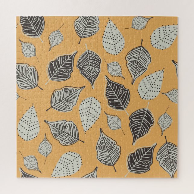 Autumn leaves, seamless vintage pattern. jigsaw puzzle (Vertical)