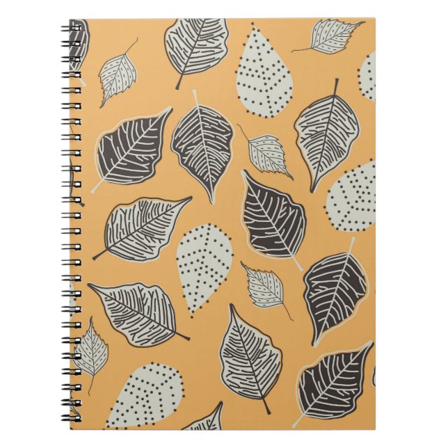 Autumn leaves, seamless vintage pattern. notebook (Front)