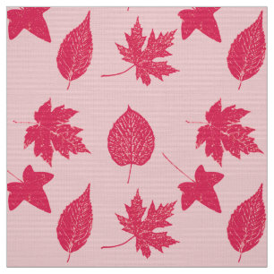 Autumn leaves - Shades of Coral Pink Fabric