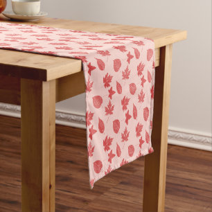 Autumn leaves - Shades of Coral Pink Short Table Runner