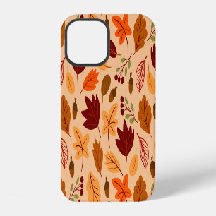 Autumn leaves, simple childish seamless pattern. iPhone 12 case