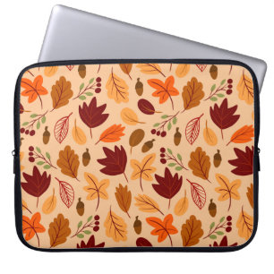 Autumn leaves, simple childish seamless pattern. laptop sleeve