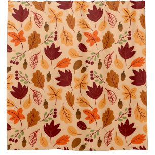 Autumn leaves, simple childish seamless pattern. shower curtain