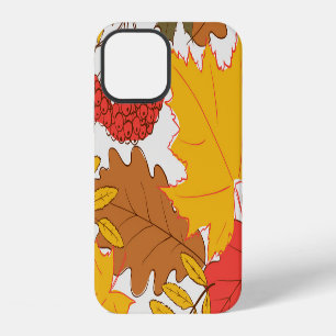 Autumn leaves, simple seamless pattern iPhone 12 case
