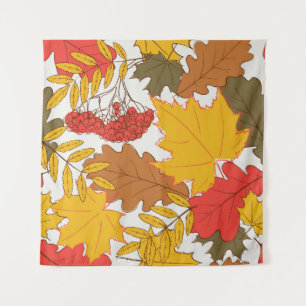 Autumn leaves, simple seamless pattern tapestry