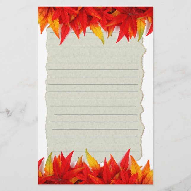 Autumn Leaves Stationery (Front)