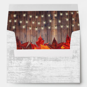 Autumn Leaves & String Lights Rustic Fall Wedding Envelope
