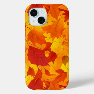 Autumn leaves styled iPhone 15 case
