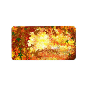 Autumn Leaves Swirl Customisable Label