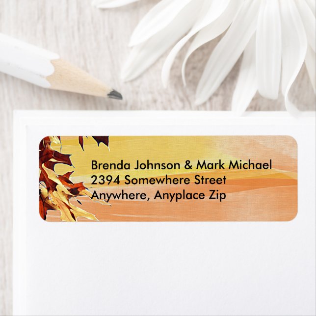 Autumn Leaves Swirl of Colour Return Address (Insitu)