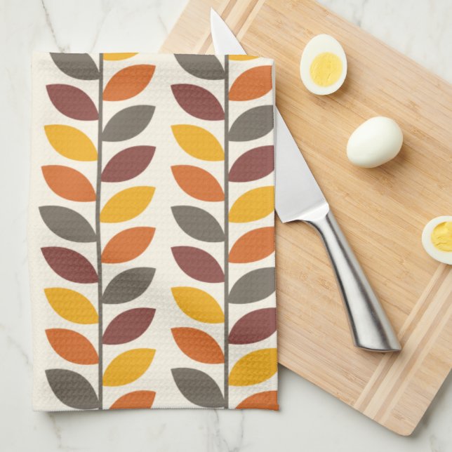 Autumn Leaves Tea Towel (Quarter Fold)