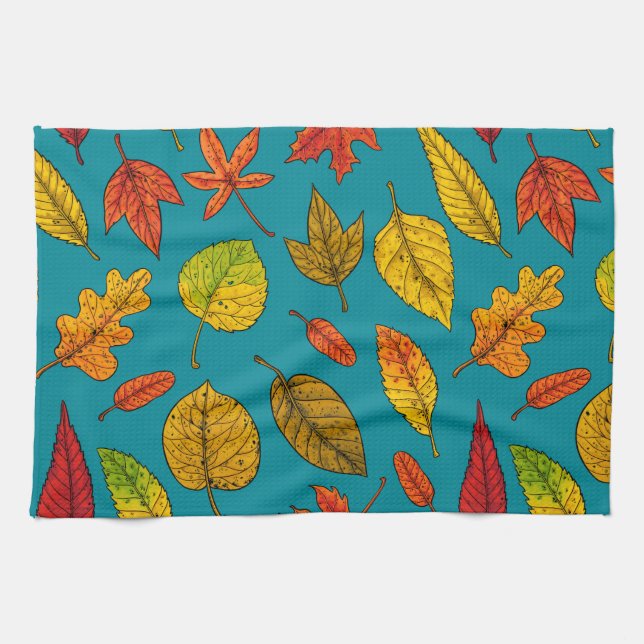 Autumn leaves tea towel (Horizontal)