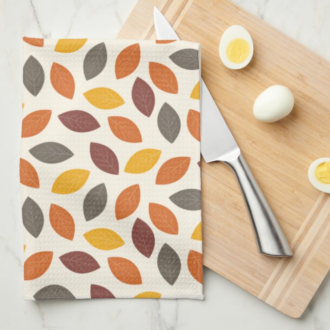 Autumn Leaves Tea Towel (Quarter Fold)