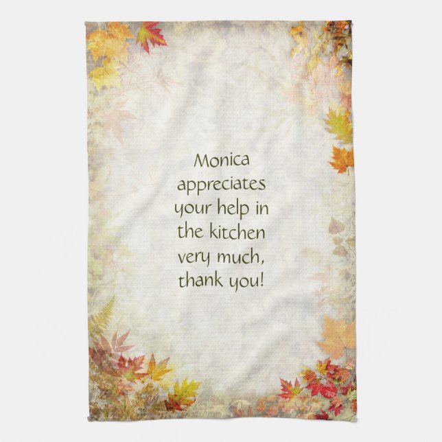 Autumn Leaves Tea Towel (Vertical)