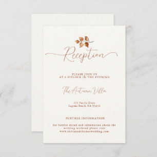 Autumn Leaves Terracotta Wedding Reception Insert