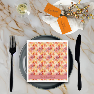 Autumn Leaves Terrazzo Effect Custom Name Napkin