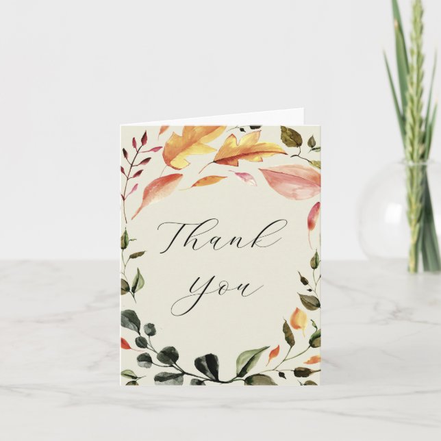 Autumn Leaves Thank You  Card (Front)
