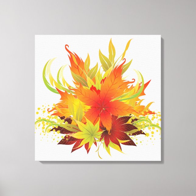 Autumn Leaves Thanksgiving Canvas Print (Front)