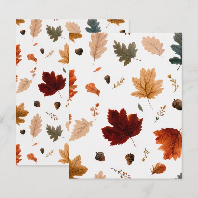 Autumn Leaves Thanksgiving Celebration Invitation (Front/Back)
