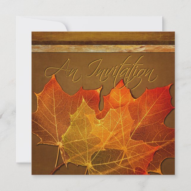 Autumn Leaves Thanksgiving Custom Personalised Invitation (Front)