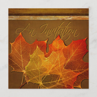 Autumn Leaves Thanksgiving Custom Personalised Invitation