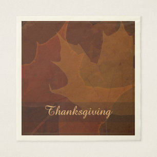 Autumn Leaves Thanksgiving Custom Text Colour Napkin