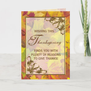 Autumn Leaves Thanksgiving Day Greeting Card