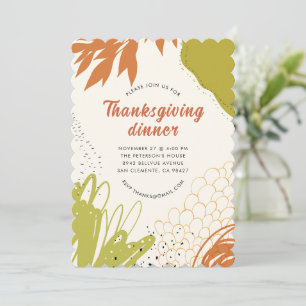 Autumn Leaves Thanksgiving Dinner Invitation