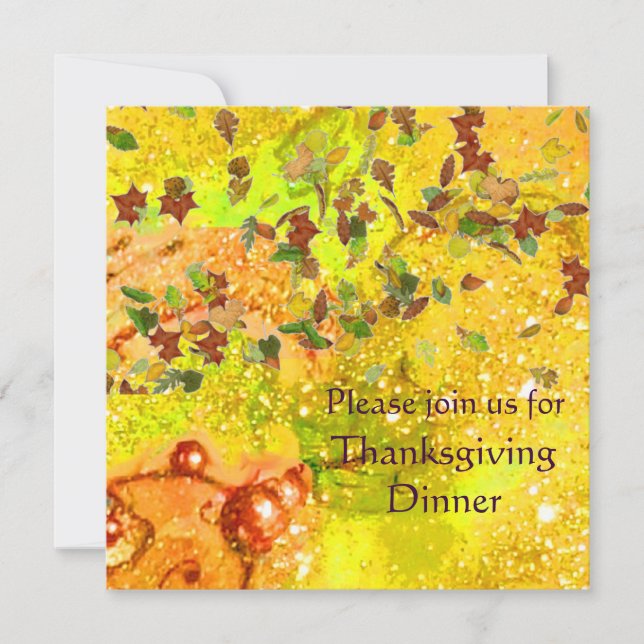 AUTUMN LEAVES Thanksgiving Dinner Invitation (Front)