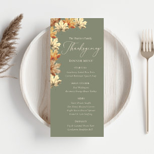 Autumn Leaves Thanksgiving Dinner Menu
