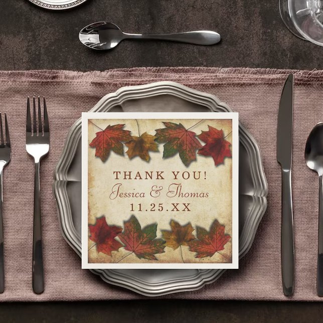 Autumn Leaves Thanksgiving Dinner Napkin (Creator Uploaded)