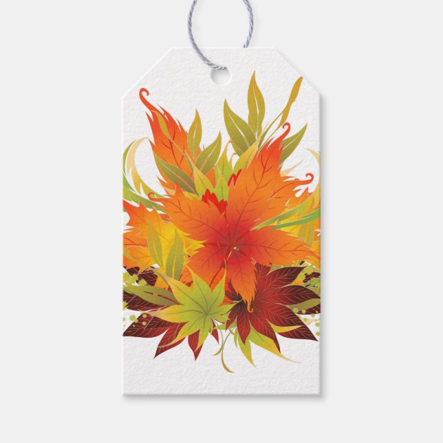 Autumn Leaves Thanksgiving Gift Tags (Front)