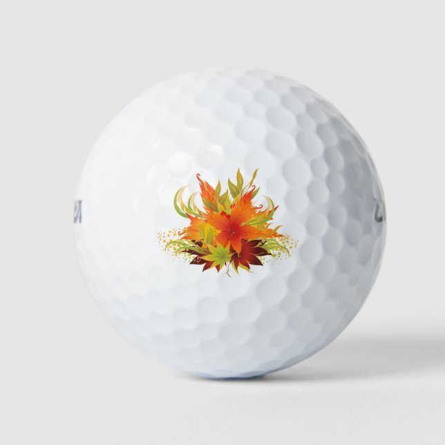 Autumn Leaves Thanksgiving Golf Balls (Front)