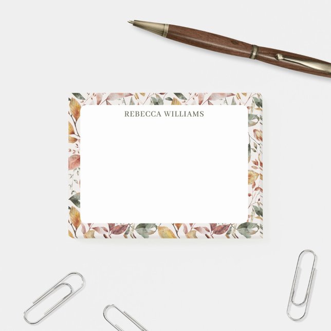 Autumn Leaves Thanksgiving Name Template Post-it Notes (Creator Uploaded)