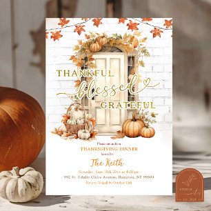 Autumn Leaves Thanksgiving Party Invitation