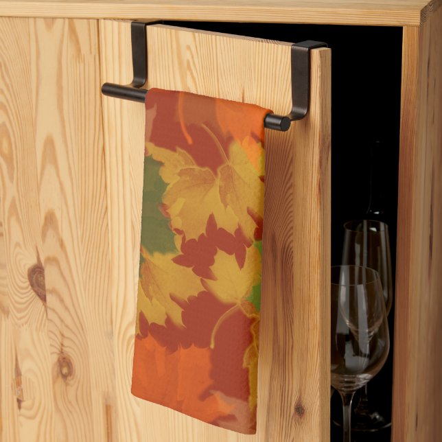 Autumn Leaves Thanksgiving Tea Towel (Thirds Fold)