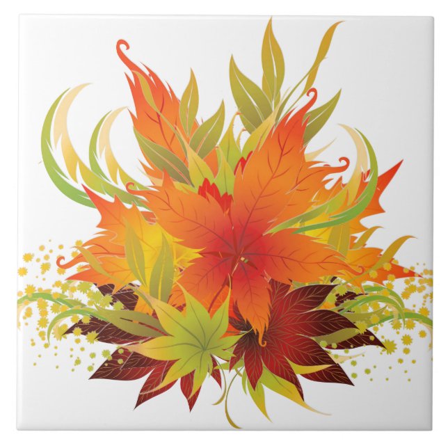 Autumn Leaves Thanksgiving Tile (Front)