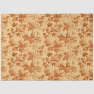 Autumn leaves themed modern Toile de Jouy pattern Tissue Paper
