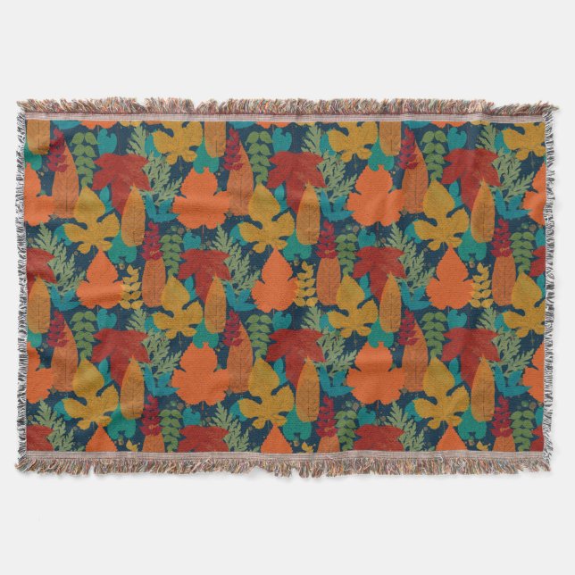 Autumn leaves throw blanket (Front)
