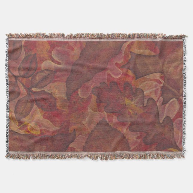 Autumn Leaves Throw Blanket (Front)