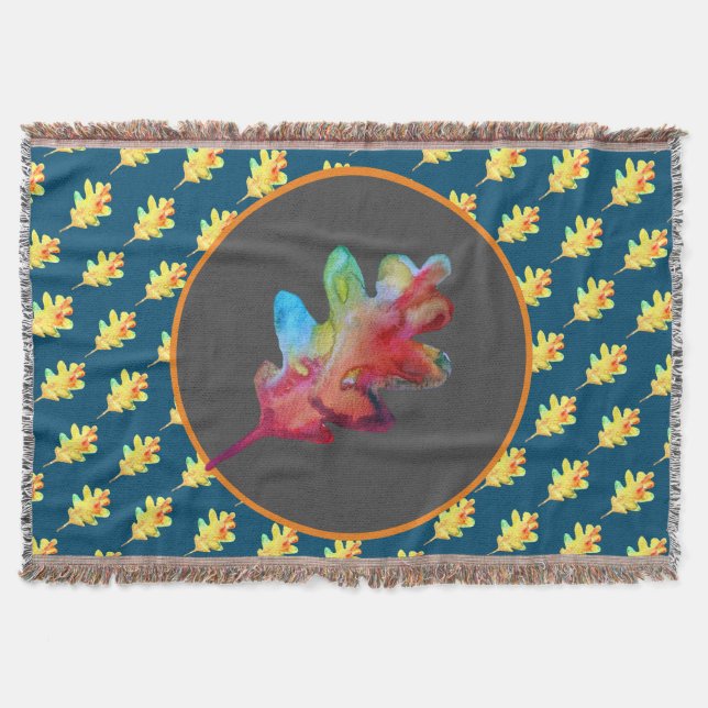 Autumn Leaves Throw Blanket (Front)