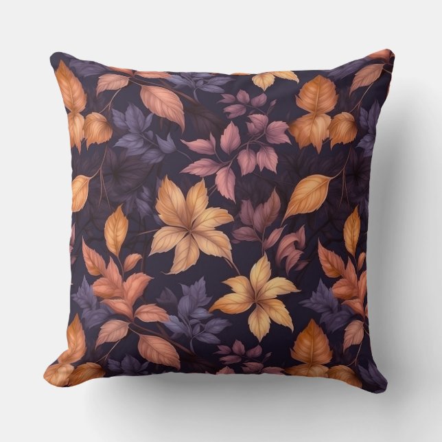 Autumn Leaves Throw Pillow (Front)